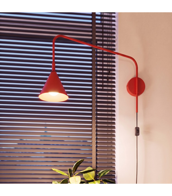 Nox Dome Wall Lamp Red Plug In 1x E14 On/Off Switch-14
