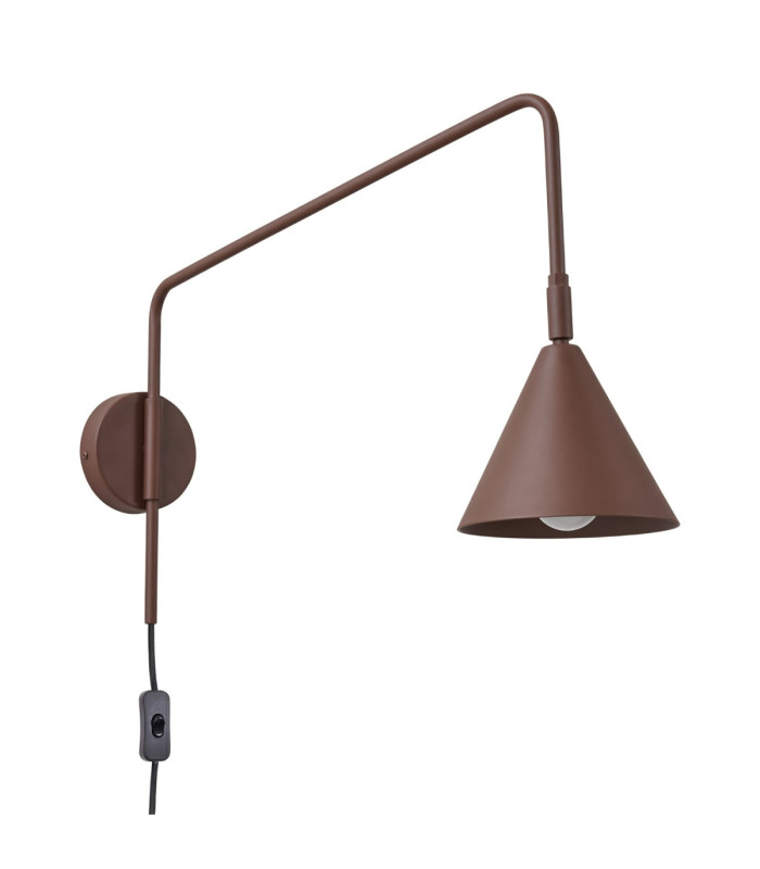 Nox Dome Wall Lamp Brown Plug In 1x E14 On/Off Switch-1