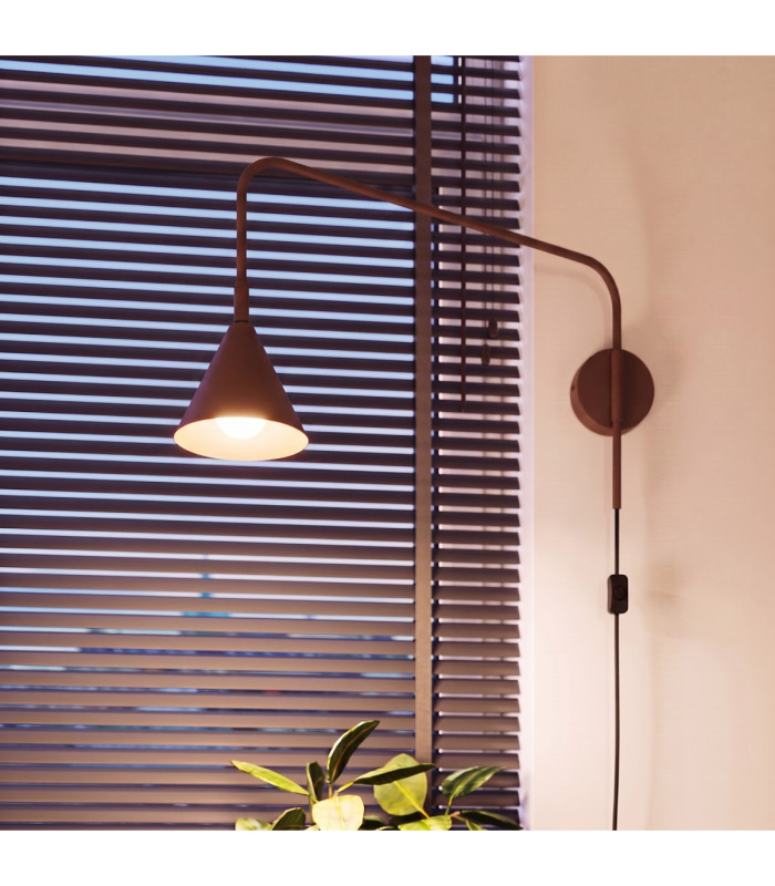 Nox Dome Wall Lamp Brown Plug In 1x E14 On/Off Switch-14