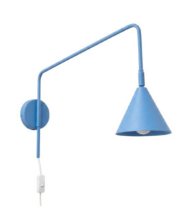 Nox Dome Wall Lamp Light Blue Plug In 1x E14 On/Off Switch-1