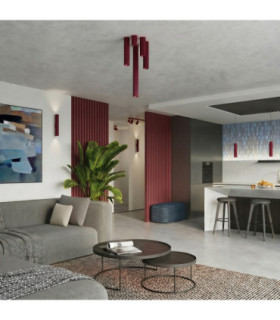 Karbon 30cm Surface Mounted Downlight Burgundy 1x GU10-2