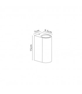 Round Wall Lamp, 2 x GU10, IP54, Sand White - 2