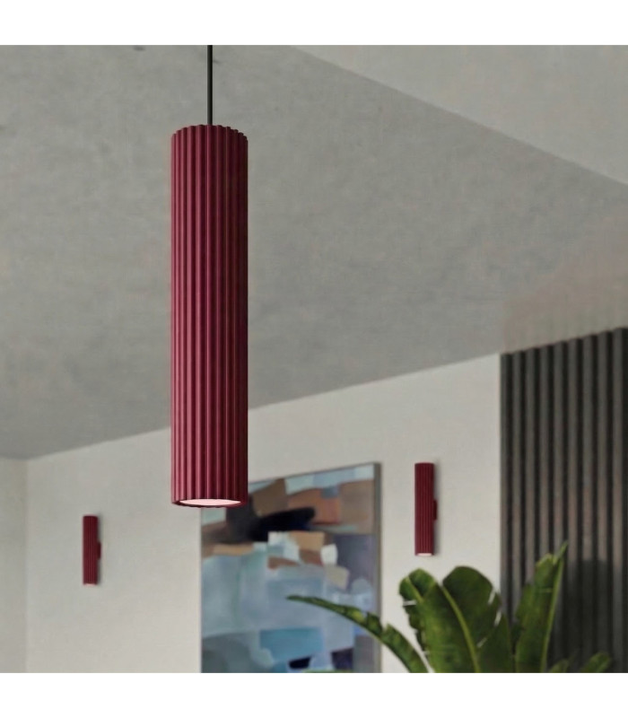 Karbon 40cm Surface Mounted Downlight Burgundy 1x GU10-12