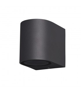 Round Wall Down Lamp, 1 x GU10, IP54, Anthracite - 1