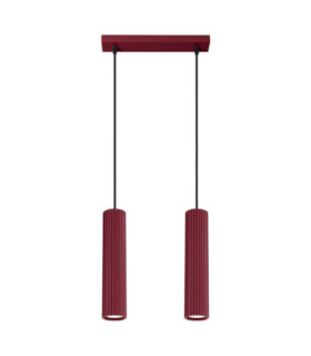 Karbon Bar Pendant Ceiling Light Burgundy 2x GU10-1