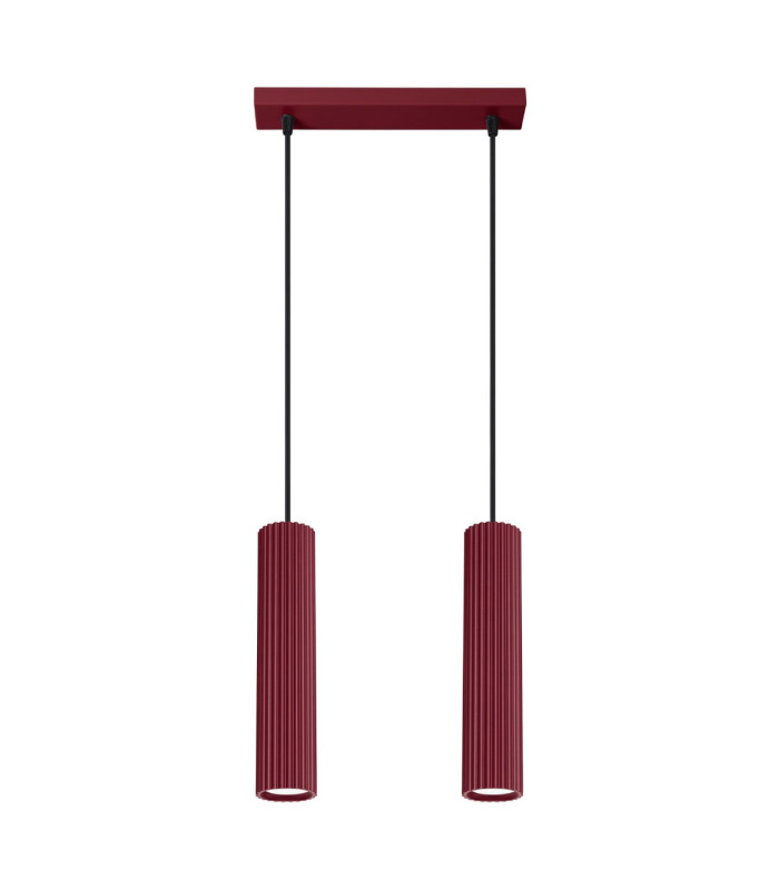 Karbon Bar Pendant Ceiling Light Burgundy 2x GU10-1