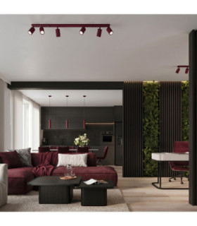 Karbon Bar Pendant Ceiling Light Burgundy 2x GU10-2