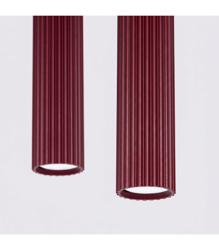 Karbon Bar Pendant Ceiling Light Burgundy 2x GU10-5