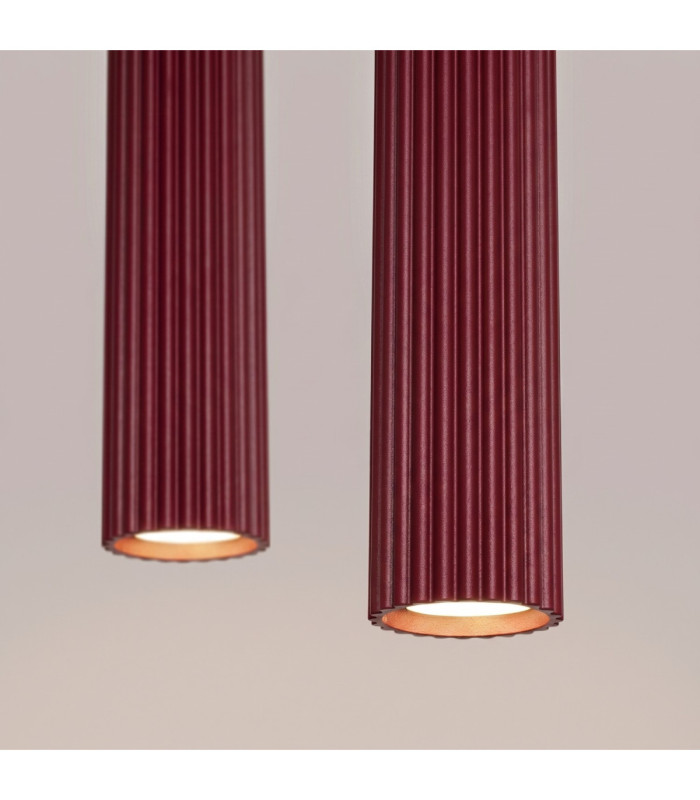 Karbon Bar Pendant Ceiling Light Burgundy 2x GU10-6