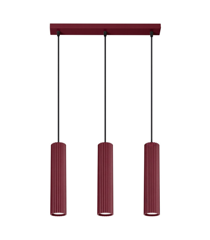 Karbon Bar Pendant Ceiling Light Burgundy 3x GU10-1
