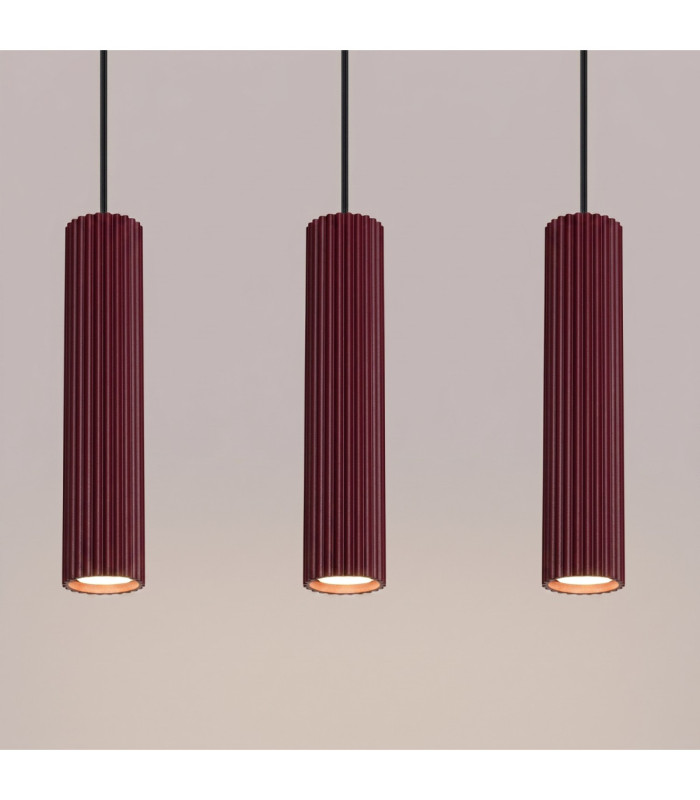 Karbon Bar Pendant Ceiling Light Burgundy 3x GU10-6