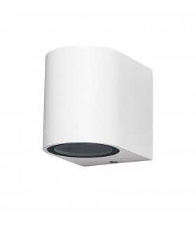 Round Wall Down Lamp, 1 x GU10, IP54, Sand White - 1