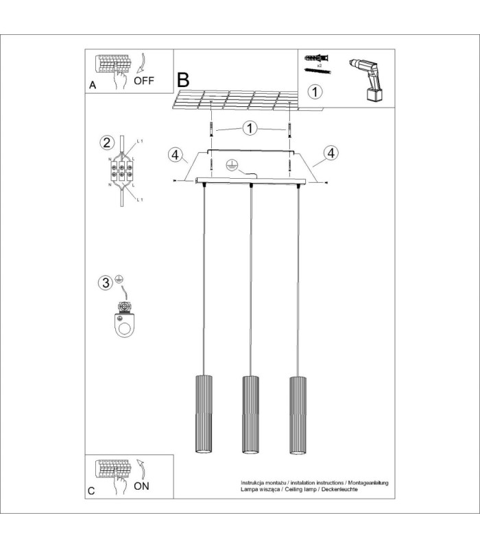 Karbon Bar Pendant Ceiling Light Burgundy 3x GU10-12