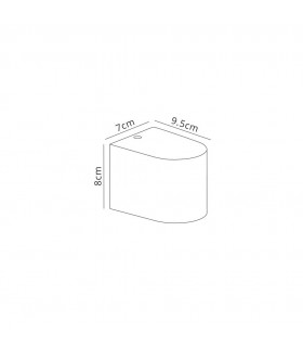 Round Wall Down Lamp, 1 x GU10, IP54, Sand White - 2