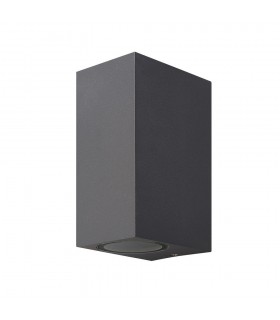 Square Wall Lamp, 2 x GU10, IP54, Anthracite - 1