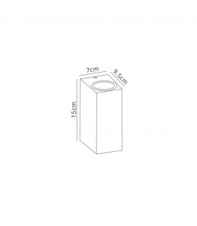 Square Wall Lamp, 2 x GU10, IP54, Anthracite - 2