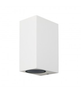 Square Wall Lamp, 2 x GU10, IP54, Sand White - 1