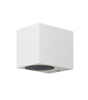 Square Wall Down Lamp, 1 x GU10, IP54, Sand White - 1