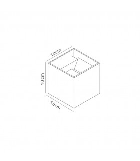 Square Wall Lamp, 12W LED, 3000K, 1100lm, IP54, Sand White - 2