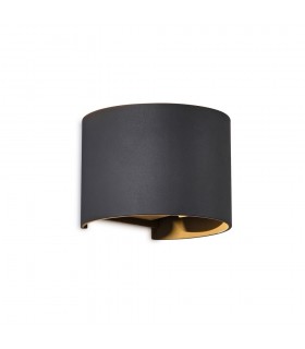Round Wall Lamp, 12W LED, 3000K, 1100lm, IP54, Anthracite - 1
