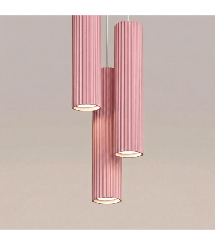 Karbon Cluster Pendant Ceiling Light Pink 3x GU10-5