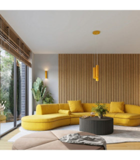 Karbon Cluster Pendant Ceiling Light Yellow 3x GU10-2