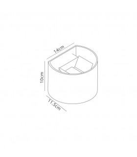 Round Wall Lamp, 12W LED, 3000K, 1100lm, IP54, Sand White - 2