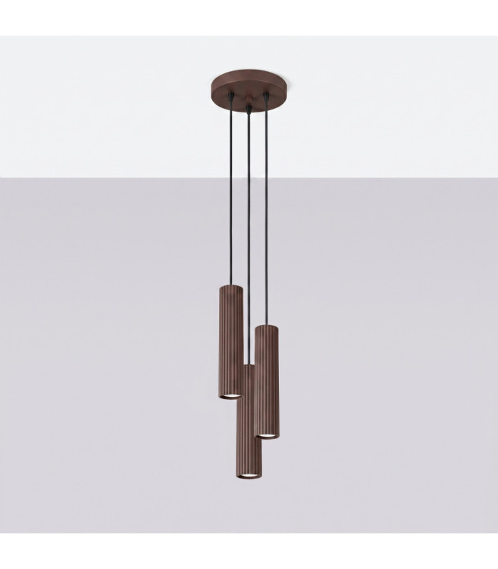 Karbon Cluster Pendant Ceiling Light Brown 3x GU10-3