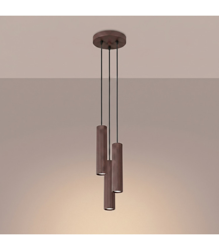 Karbon Cluster Pendant Ceiling Light Brown 3x GU10-4