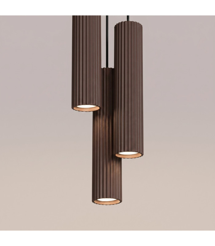 Karbon Cluster Pendant Ceiling Light Brown 3x GU10-5