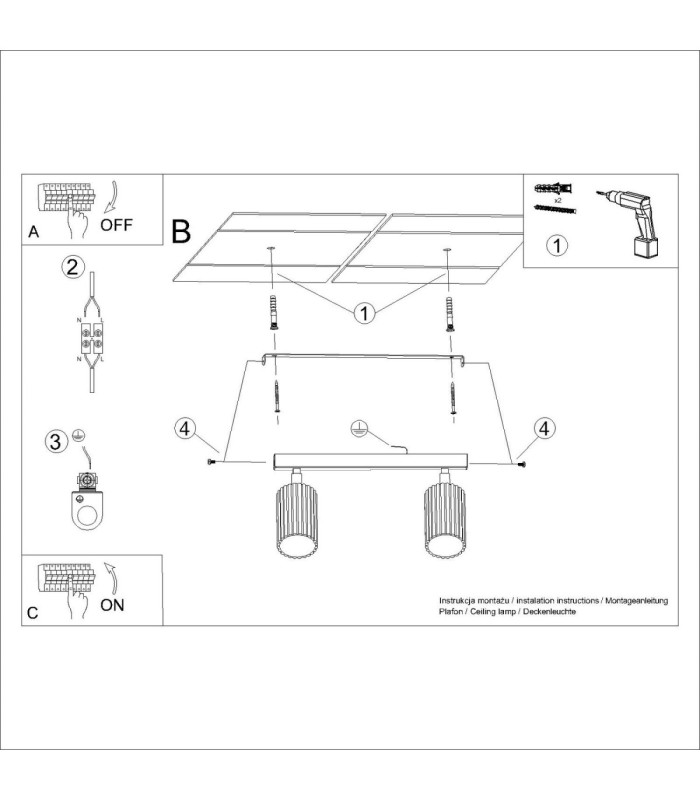 Karbon Twin Ceiling Spotlight Sage 1x GU10-11