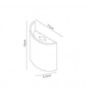 Flush Wall Lamp, 6W LED, 3000K, 660lm, IP54, Anthracite - 2
