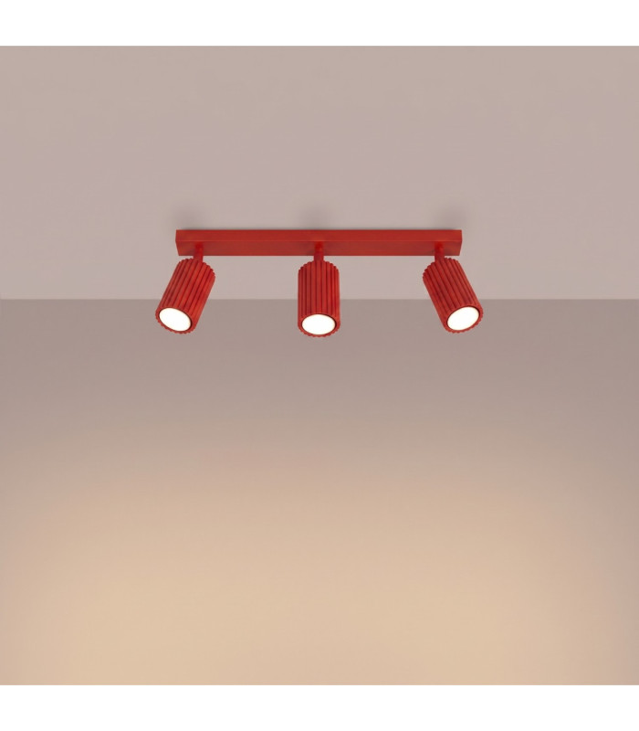 Karbon Ceiling Spotlight Bar Red 3x GU10-4