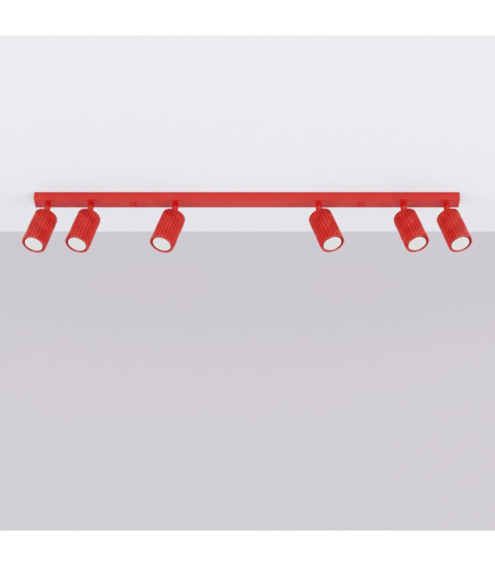 Karbon Ceiling Spotlight Bar Red 6x GU10-3