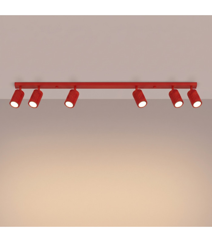 Karbon Ceiling Spotlight Bar Red 6x GU10-4