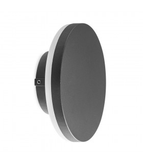 Round Flush Wall Lamp, 9.6W LED, 3000K, 720lm, IP54, Anthracite - 1