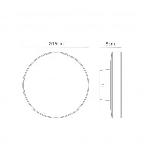 Round Flush Wall Lamp, 9.6W LED, 3000K, 720lm, IP54, Anthracite - 2