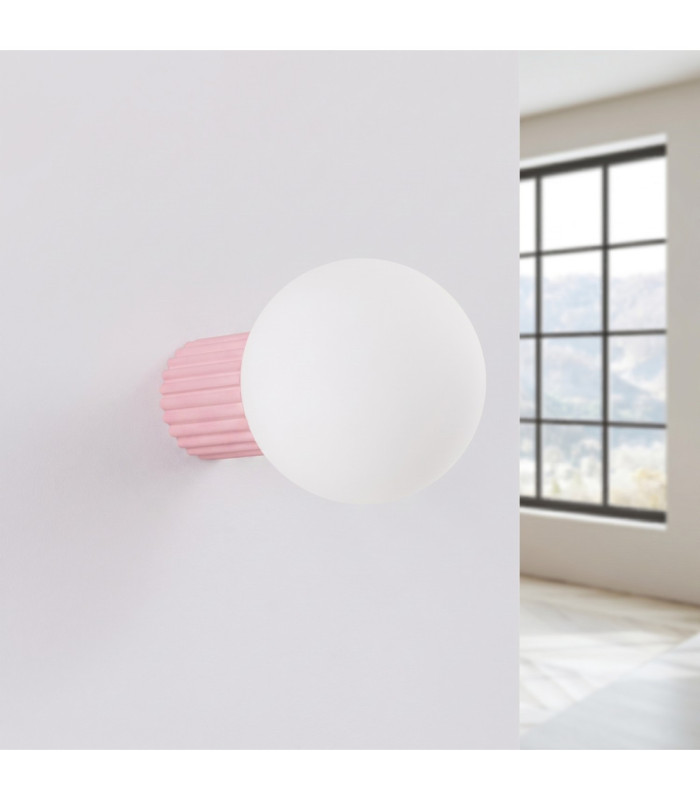 Halo Globe Wall Lights Pink IP44 1x G9-3