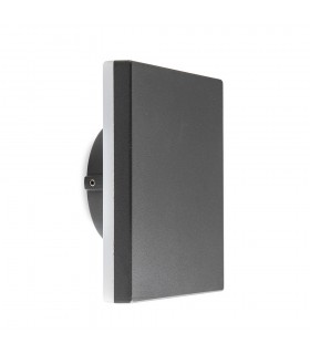 Square Flush Wall Lamp, 9.6W LED, 3000K, 720lm, IP54, Anthracite - 1