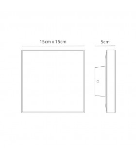 Square Flush Wall Lamp, 9.6W LED, 3000K, 720lm, IP54, Anthracite - 2