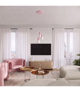 Halo Slim Pendant Ceiling Light Pink 1x G9-2