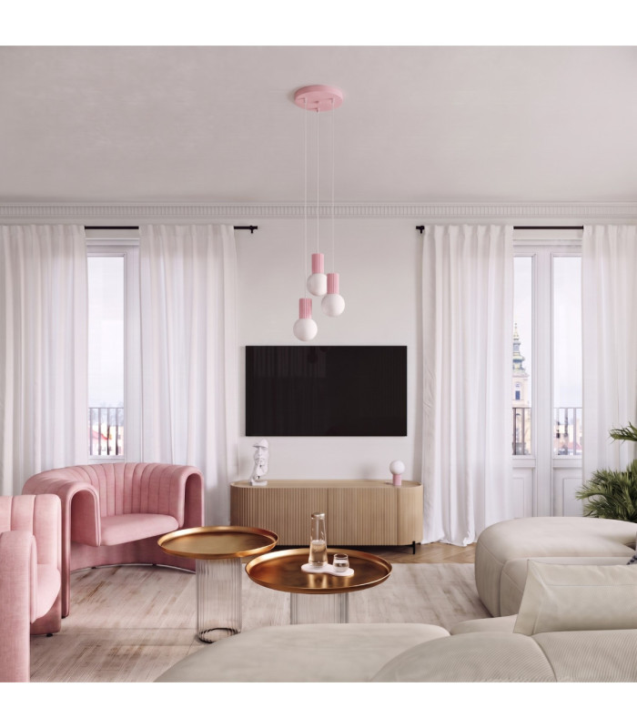 Halo Slim Pendant Ceiling Light Pink 1x G9-2