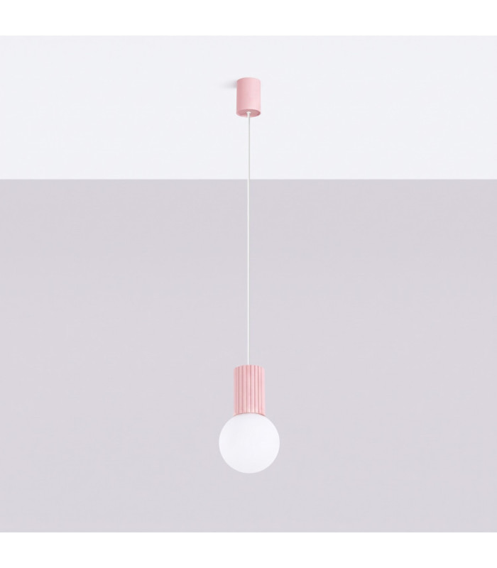 Halo Slim Pendant Ceiling Light Pink 1x G9-3