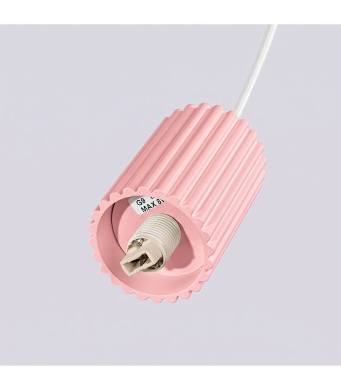Halo Slim Pendant Ceiling Light Pink 1x G9-10