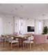 Halo Slim Pendant Ceiling Light Pink 1x G9-13