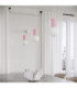 Halo Slim Pendant Ceiling Light Pink 1x G9-14