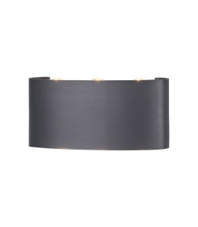 Flush Wall Lamp, 6W LED, 3000K, 450lm, IP54, Anthracite - 1