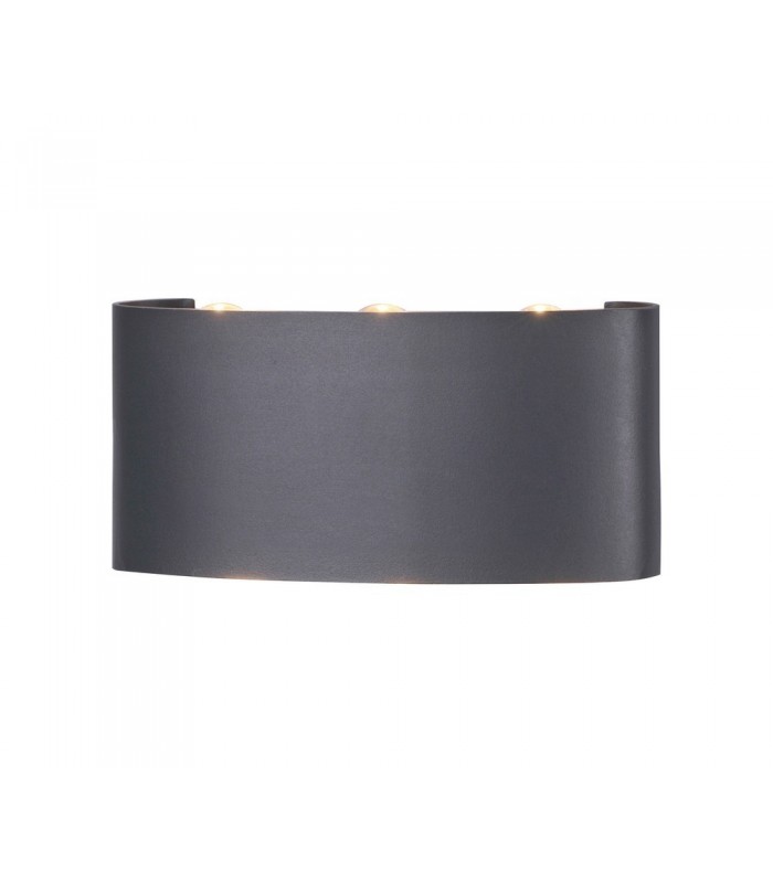 Flush Wall Lamp, 6W LED, 3000K, 450lm, IP54, Anthracite - 1