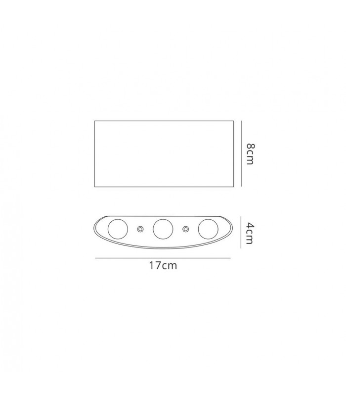 Flush Wall Lamp, 6W LED, 3000K, 450lm, IP54, Anthracite - 2