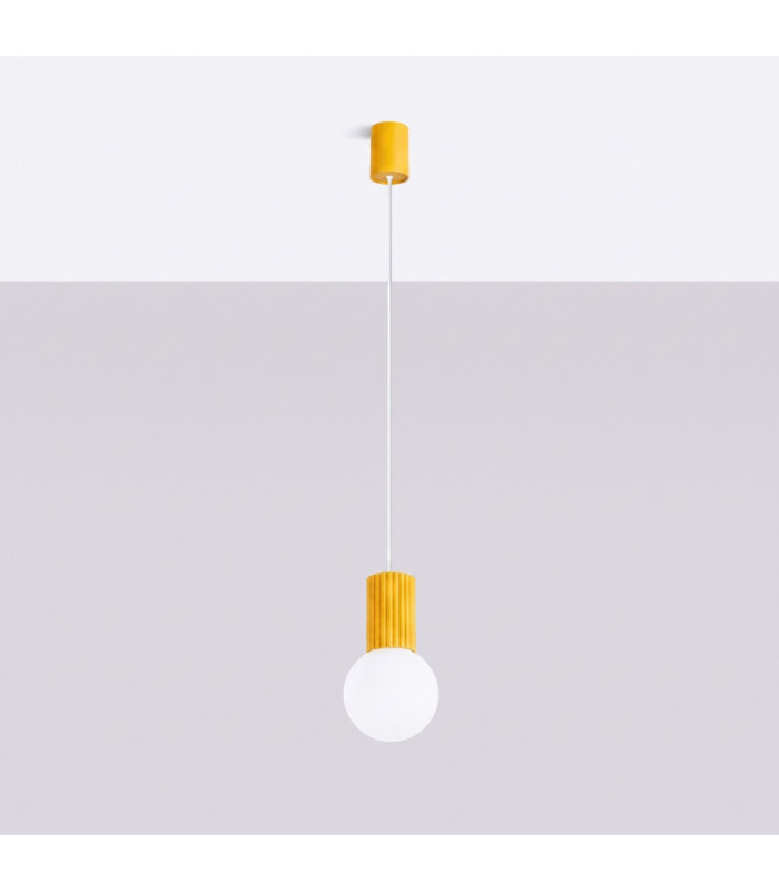 Halo Slim Pendant Ceiling Light Yellow 1x G9-3